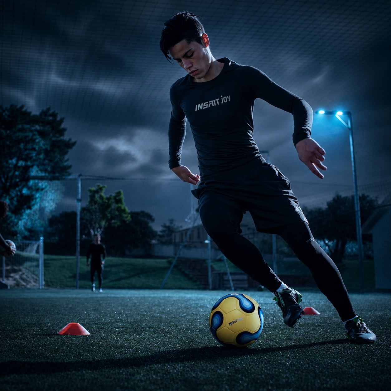 PlayerHIQ individual football player development — coaching-led training with INSAIT JOY smart performance technology